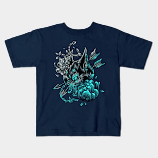 Wolf Peony Kids T-Shirt